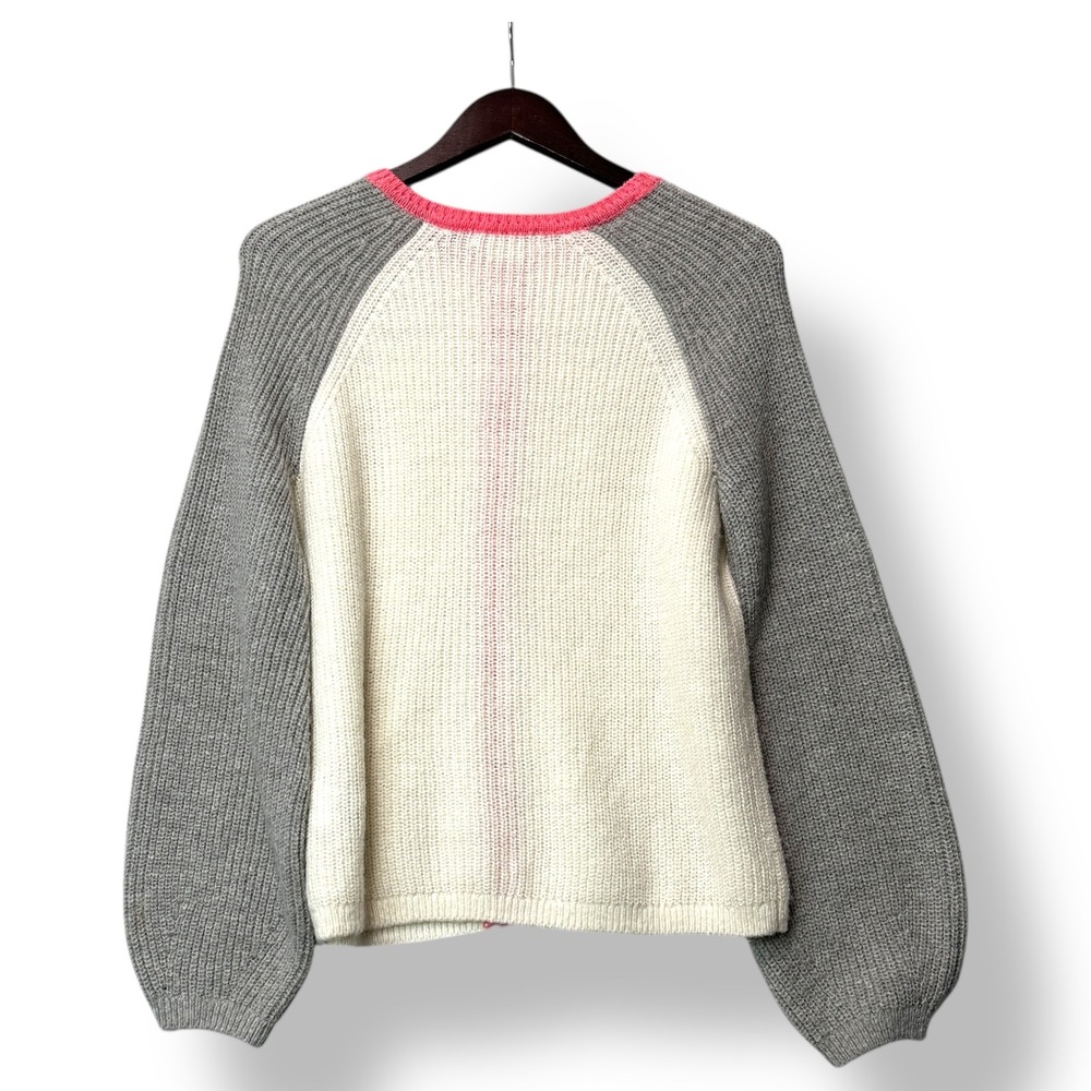 Boden Women Beige Cream Gray Pink Button Knit Raglan Sleeve Cardigan‎ S 4 Prepy - Picture 3 of 7
